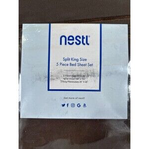 Nestl Split King Sheets Sets for Adjustable Bed - 5 Piece Split King Sheet Set